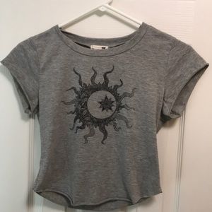 Grey crop top LA hearts